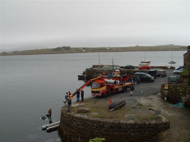 Scene 0 -- Crane at Roundstone Pier, Conemmara, Galway, Ireland.